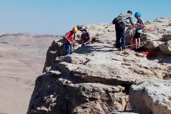 Rappelling Down the Ramon Crater Cliff - Starting at Maale Ben Tur Street in Mitzpe Ramon