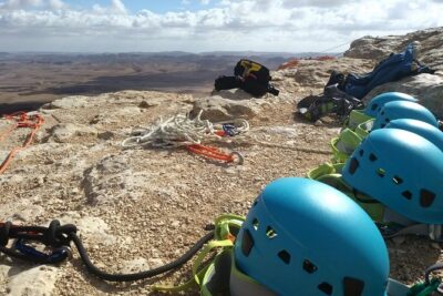 Rappelling Down the Ramon Crater Cliff